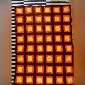 70s well made crochet afghan. 64x48"